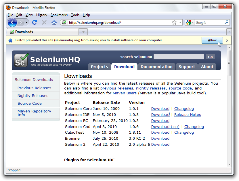 Selenium IDE Installation 1